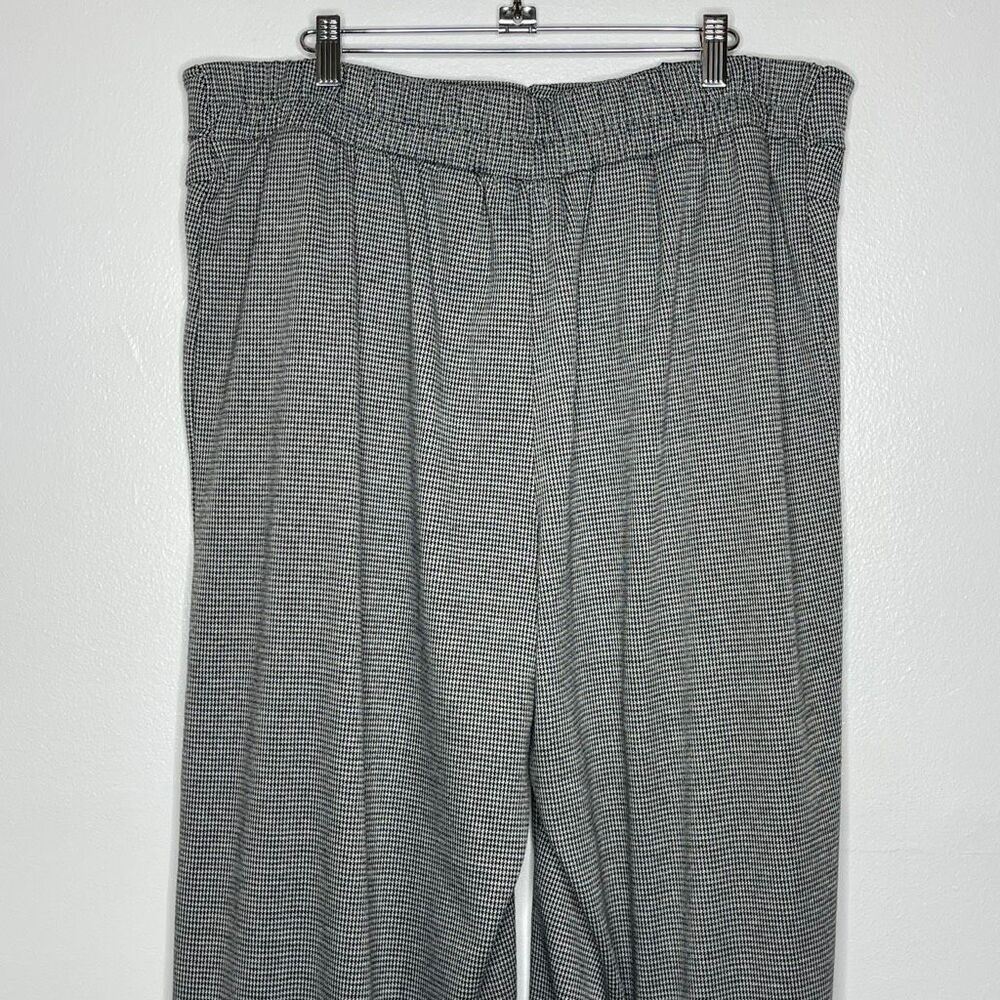Anthropologie Maeve Houndstooth Wide Leg Cropped Pants Black White Women Size XL - Picture 5 of 10